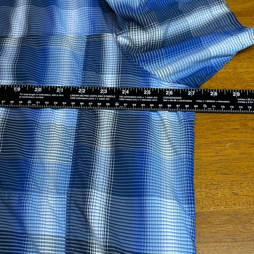 Columbia Mens Omni-Shade Blue Plaid Short Sleeve Button Down Shirt XXL vented - Picture 5 of 9